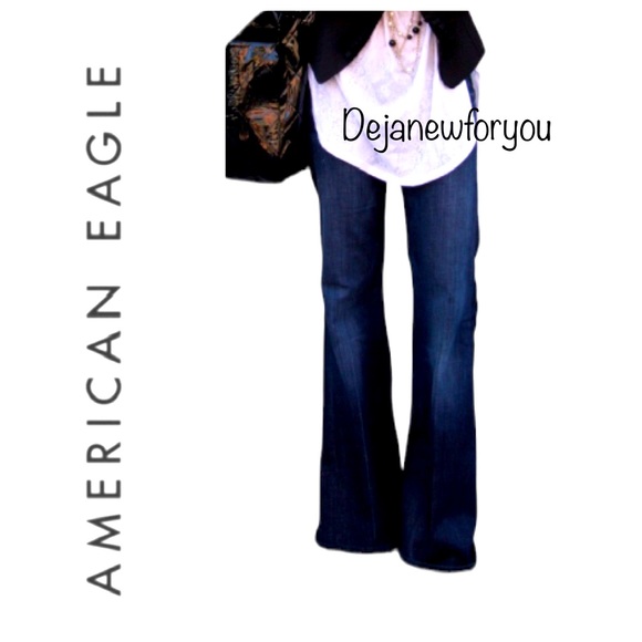 American Eagle Curvy Highest Rise Flare Jeans Size 12/30 Short - Picture 2 of 9